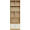 JUUTALK Libreria con 2 ante, 6 scomparti, scaffale alto con 5 ripiani, per soggiorno, ufficio, cucina, 60 x 23 x 178,2 cm
