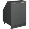 Vicco Mobile cucina sottotetto R-Line, Antracite-oro, 60 cm con 2 porte, carcassa 60 cm profondità, per la libera combinazione all'interno di sistemi cucina modulari