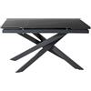 MONDO VIRO Tavolo allungabile con top in ceramica nero effetto marmo Xavier cm 140/200x80 76h