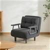 Fabulcozy Poltrona convertibile a 1 posto, divano con riscaldatore, letto 4 in 1, divano letto convertibile, schienale regolabile in 5 posizioni, con cuscino, 60 x 58 x 77 cm