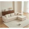 GalyarChaiselongue Moderno Trasporto senza assemblaggio, rivestimento Bouclé Beige