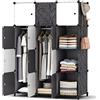 HOMIDEC Armadio armadio a 12 cubi portatile, scaffale di stoccaggio, armadio, con 35 x 45 cm, scomparti più profondi, Nero E Bianco