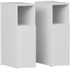 Vicco Comodino Enton, Bianco, Set di 2, adatto come superficie d'appoggio accanto al letto