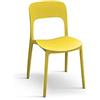 PAZZO DESIGN Sedia Luana, Set Da 4 Sedie, Giallo, Polipropilene, Cucina, Sala Da Pranzo, Giardino, Impilabili - id_1951