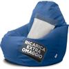 Avalon - Puff Poltrona Sacco Gigante XXL Jazz in Ecopelle Deluxe, Pouf Sacco di Qualità Sartoriale, Bean Bag per Sedersi Ergonomico, Pouf a Sacco Impermeabile, Made in Italy(95x135cm-Blu)