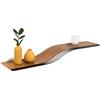 EWART WOODS Mensole galleggianti da parete in legno, design curvo, mobili moderni fatti a mano (noce, 95 cm)