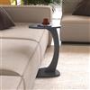 [en.casa] Tavolino per Divano a Forma di C Tavolino Laterale con Rotelle Consolle Portatile Tavolo Basso Serviletto 40 x 37 x 56 cm Grigio