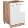 Vicco Mobiletto base cucina Fame-Line, Bianco lucido, 60 cm senza piano di lavoro, per la combinazione con altri moduli della serie Fame-Line