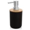 Inbagno Dispenser Sapone Nero 280 ml, ABS e Legno bambù, Linea Surf