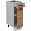 Vicco Mobiletto base per cucina R-Line, Rovere dorato, 30 cm | 1 Cassetto · Senza piano di lavoro · Piedini regolabili in altezza · 1 Anta · ✓ Liberamente combinabile