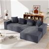 Bladez Divano nuvola modulare completamente compresso a forma di L con chaise longue, divano a seduta profonda, imbottito senza ossa, senza montaggio, divano moderno per soggiorno e camera da letto