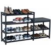 MAKA change your life quality MAKA Scarpiera Salvaspazio Slim, in Metallo Nera, Scarpiera Ingresso, Organizer Scarpe Diverse Misure, Scaffali Portascarpe, Panca con Seduta (PLUS 98 cm)