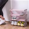 CARURLIFF Piccole scarpiere montabili possono contenere 8-12 paia di scarpe per bambini, organizer per ingresso, armadio, camera dei bambini (rosa, 4 ripiani)