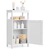 COSTWAY Armadietto del Bagno, Armadio Multifunzionale con Anta Singola e Mensola Regolabile, Organizer Moderno di Legno per Casa Ufficio e Hotel, 45 x 30 x 84 cm (Bianco)