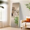 CLP Grande Specchio Gurnee, Specchio da appoggio e Specchio da Parete in Uno, Cornice in Metallo a Specchio a Figura Intera, Colore:Oro Brillare, Dimensione:160x50 cm