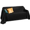 Beautissu Plaid Coperta Romantica 210x280 cm - Nero - Effetto Scamosciato - Ideale Come copridivano o copriletto - Coperta Letto Matrimoniale - Coperta Divano Poltrona