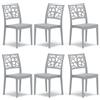 REDÒKASA Set 6 sedie in polipropilene TETI, MADE IN ITALY, impilabile, idrorepellente, resistenza raggi UV, design moderno albero della vita per sala da pranzo, cucina, bar, ristoranti, esterno (Cemento, 6)