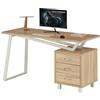 yelloo - Scrivania con Cassetti Salvaspazio, Scrivania Ufficio per Computer, Adatta per Cameretta, Scrivanie dal Design Moderno ed Elegante, Tavolo Ufficio Porta PC (Mod. ELEGANT Quercia)