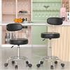 Rcynview Coppia Sgabelli Bar Ergonomico Sgabello con Ruote Schienale Sedia Girevole Moderno Sgabello Regolabile in Altezza Sedia Ufficio Cucina Camera da Letto Toeletta Trucco Scrivania Nero
