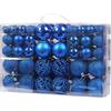 rockible Ornamento da 100 Pezzi, Set di Ornamenti Colorati, Palline, Decorazione, Decorazioni per L'Albero di Natale da Appendere per Fidanzamento, Anniver, Blu