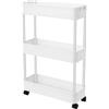 GXSFLG Carrello a rotelle a 3 livelli su ruote, per cucina, bagno, lavanderia, ufficio, pratico carrello da portata portatile
