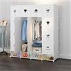 LANTUS Armadio Guardaroba Portatile, Scaffale di Stoccaggio, Cubi di Stoccaggio Modulari in Plastica, Assemblaggio Facile per Vestiti, Accessori, Giocattoli, 4 Ripiani