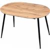 TRISENS Tavolo da pranzo Rodrigo allungabile 120-150-180 x 80 cm 4-10 persone Tavolo ovale da cucina con struttura in metallo per cucina, aspetto in legno, colore: effetto rovere