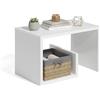 Baroni Home Tavolino da Caffè Moderno da Salotto, Tavolino Bianco Laterale per Divano, Design Minimal per Soggiorno e Camera, 36x38x59 cm