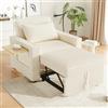 Rvjiahe Divano letto multifunzionale pieghevole con porta USB e supporto per cellulare, 1 posto, poltrona relax convertibile, salvaspazio per soggiorno e camera da letto, tessuto in corduroy (Beige)