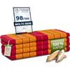 livasia Materasso pieghevole sostenibile in kapok - 200x110x8cm - materasso largo per gli ospiti, materasso pieghevole, tappetino yoga, letto per gli ospiti, lettino giardino balcone (Rosso/Giallo)