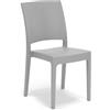 REDÒKASA Sedia in polipropilene FLORA, MADE IN ITALY, impilabile, resistente ai raggi UV, design moderno, ideale per interno ed esterno (1, Cemento - Senza Braccioli)