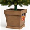 BAKAJI Base Albero di Natale Vaso in Resina con Effetto Legno Realistico e Venature, Supporto Natalizio con Rifiniture e Attacco Universale, Decorazione Addobbo Natalizi 30 x 30 x 35 cm (Marrone)