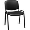 SEDIAOFFICE - Sedie Ufficio Senza Ruote, Sedia Scrivania Ergonomica, per Studio, Sala D'Attesa, Sala Riunioni e Conferenze, Comoda Sedia Ufficio in Ecopelle (Base, Nero Pelle)