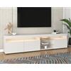 VIEKOS Mobile TV bianco, moderno, pannello luminoso, illuminazione a LED variabile, soggiorno e sala da pranzo, 180 cm