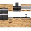 B BELINI GROUP Belini Tracy, blocco cucina componibile - Cucina da 240 cm, con mobili da cucina completi senza elettrodomestici, con pensili e pensili inferiori, senza piani di lavoro, rovere Wotan