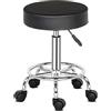 Alightup Sgabello da ufficio, sgabello professionale con rotazione a 360 °, sedia a rotelle regolabile in altezza per sala massaggi, cucina, ufficio, clinica, pub, pittore, pianoforte, bianco