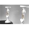 Gicos candelabro portacandela in Legno Bianco con Decoro Cuore 27 cm schabby Chic ELV-804489