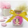 Doni Bomboniere 10 Vasetti in Vetro portaconfetti con Tappo in Sughero con Ciondolo Charm Disney di Baby Minnie Mouse con Tutina Rosa e Oro. Bomboniera utile per Nascita, Battesimo Bimba