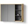 Livinity Specchio contenitore bagno Vomano, Rovere/antracite, 100 x 75 cm