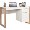 LIFEZEAL Scrivania con cassetti, moderna scrivania per PC, scrivania da ufficio, 112,5 x 50 x 75 cm, scrivania da lavoro per ufficio, studio, soggiorno, scuola