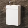 Jindoli Set di Mobiletto Bagno Salvaspazio - Mobile Bagno con Lavabo 40 CM, Preinstallato & Sospeso Mobile Sottolavabo per Bagno WC (Bianco Opaco)