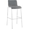CLP Sgabello da bar con schienale Hover, impilabile con rivestimento in tessuto, struttura in metallo, portata fino a 150 kg Colore:grigio chiaro;Colore del telaio:cromo