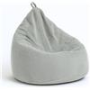 chilly pilley® pouf a sacco in velluto a coste con imbottitura in EPS - cuscino del sedile, cuscino da gioco, molti colori, 65x85 grigio chiaro