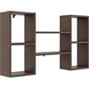 KUBUTKU Scaffale decorativo da parete con 5 ripiani, 102 x 60 x 18 cm, design scandinavo, moderno, per soggiorno, cucina, ufficio, camera da letto, bagno, libreria, wengé