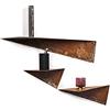 EWART WOODS Mensola sospesa da parete in metallo, da appendere, per bagno, ufficio, libreria, scaffale da parete, stile rustico, montaggio a parete, stile rustico (set di 3 dimensioni)