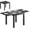Outsunny Tavolo da Giardino Allungabile per 4-6 Persone 80/160x80 cm, Tavolo da Pranzo Esterno Estensibile Rettangolare in Alluminio con Piano a Doghe, per Patio Terrazzo Balcone, Nero