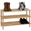 cecaro group - Scarpiera a 3 livelli in legno naturale di bambù 63x26x48h cm