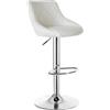 WOLTU Sgabello Bar Alto, Sedia Girevole Cucina, Bianco