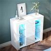 SONNI Credenza, Mobili Soggiorno con Illuminazione a LED impostabile in 16 colori, Mobile Ingresso Bianco in Stile Moderno per Cucina, Soggiorno, Sala da pranzo, 90x35x83cm