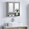 Bath Vida Priano Mobiletto da Bagno a Doppia Anta in Legno, Grigio, a Specchio, Grey Double Door Bathroom Cabinet